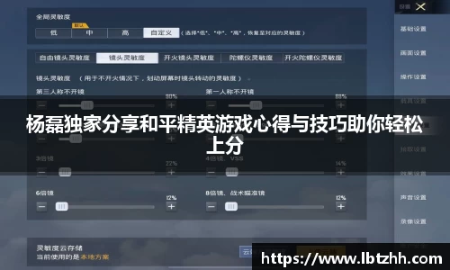 杨磊独家分享和平精英游戏心得与技巧助你轻松上分