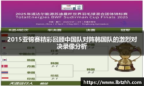 2015亚锦赛精彩回顾中国队对阵韩国队的激烈对决录像分析